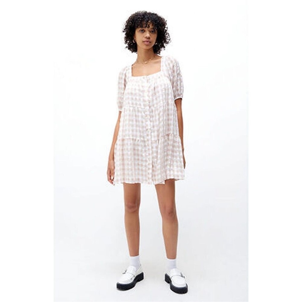 En Saison Dress Gingham Rust Pink